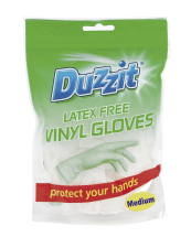 Duzzit 18pc Medium Vinyl Gloves